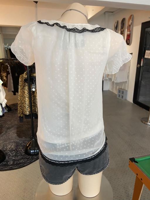 Early 00's Lace Trim Ruffle Blouse Top - image 2