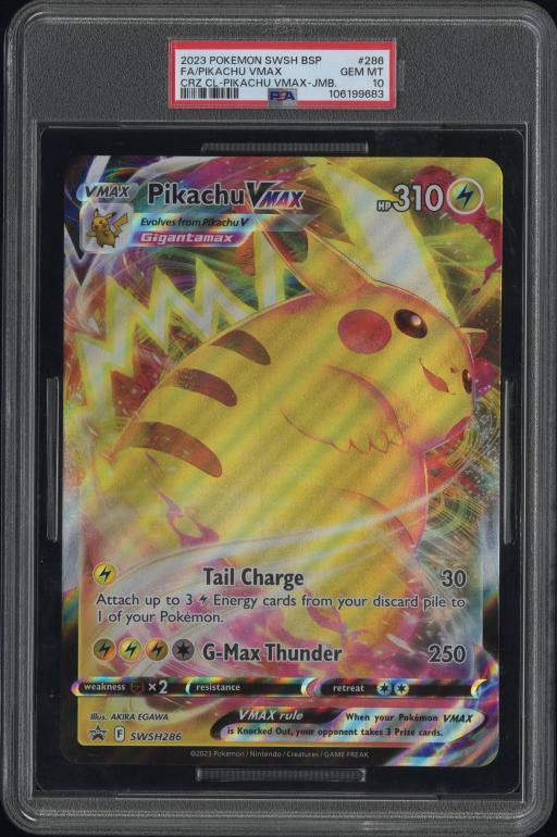 2023 POKEMON SWSH BLACK STAR PROMO SWSH286 FA/PIKACHU VMAX CRZ CL-PIKACHU VMAX-JUMBO PSA 10 - image 2
