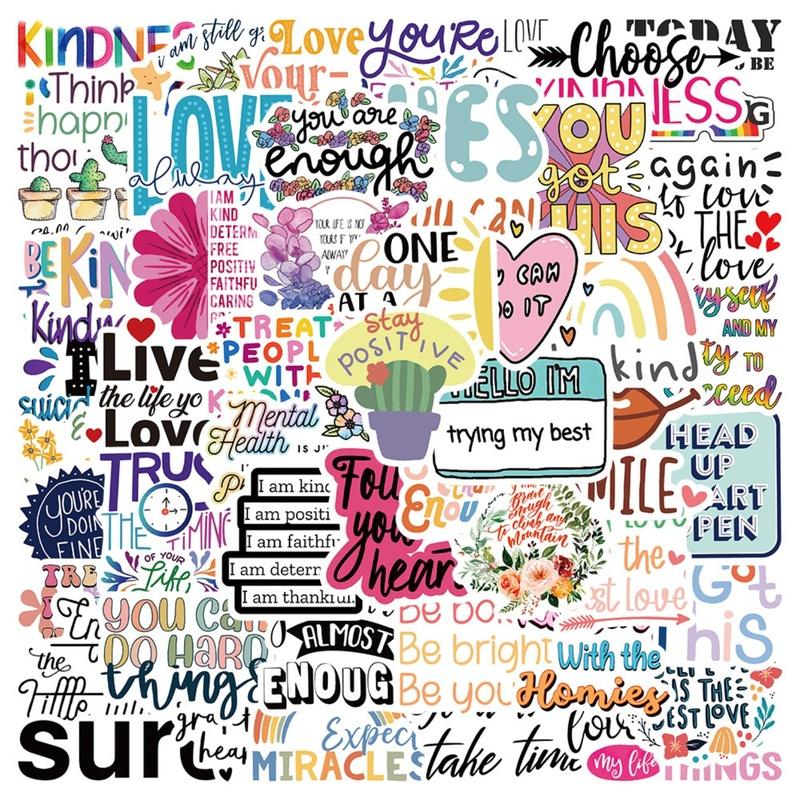 50 pcs Motivation Self Love Affirmation Manifestation And Anxiety Calming Stickers for Positive Inspirations And Thinking