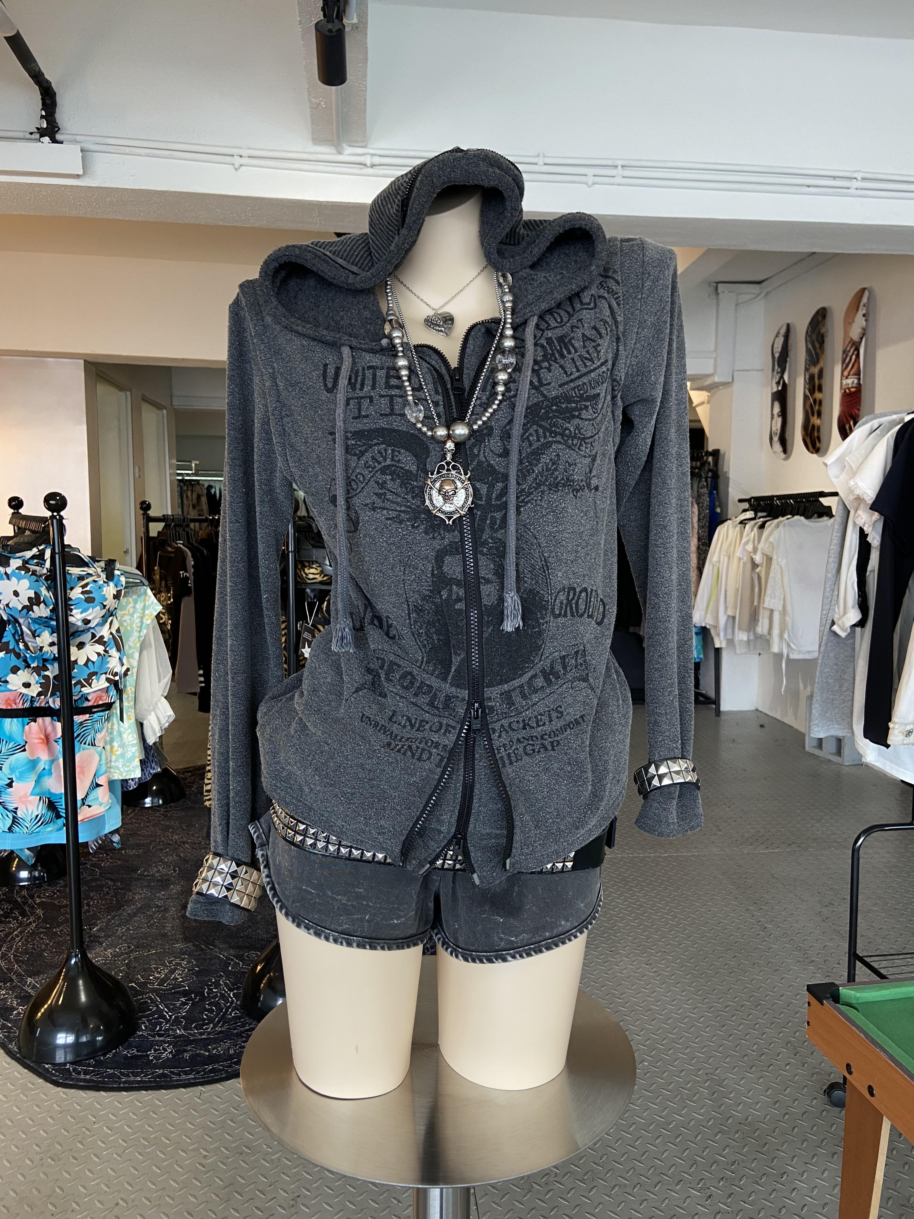 Early 00's Japanese Punk Brand Double Zipper Hoodie