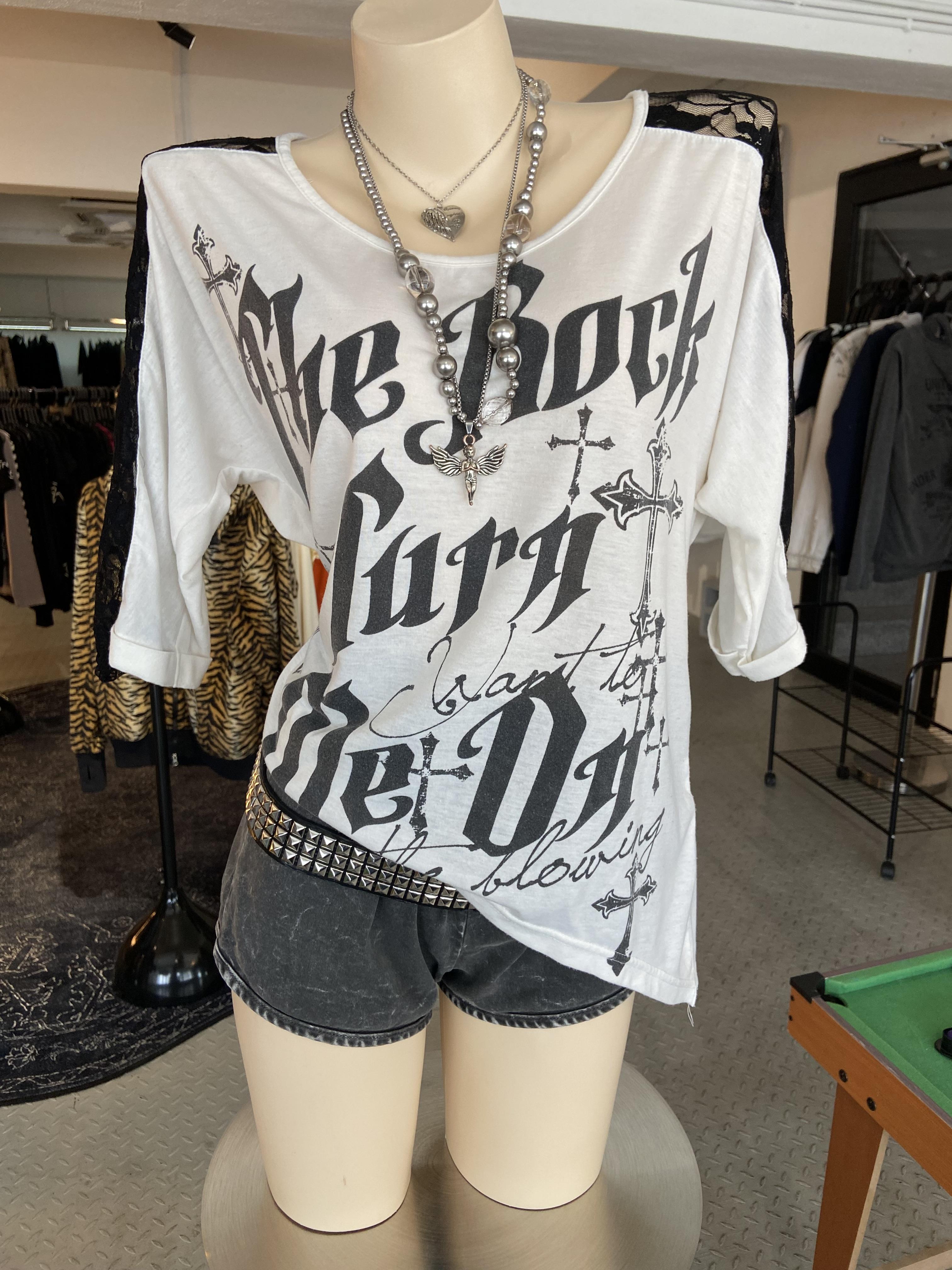 Early 00's Oversized Lace Punk Blouse