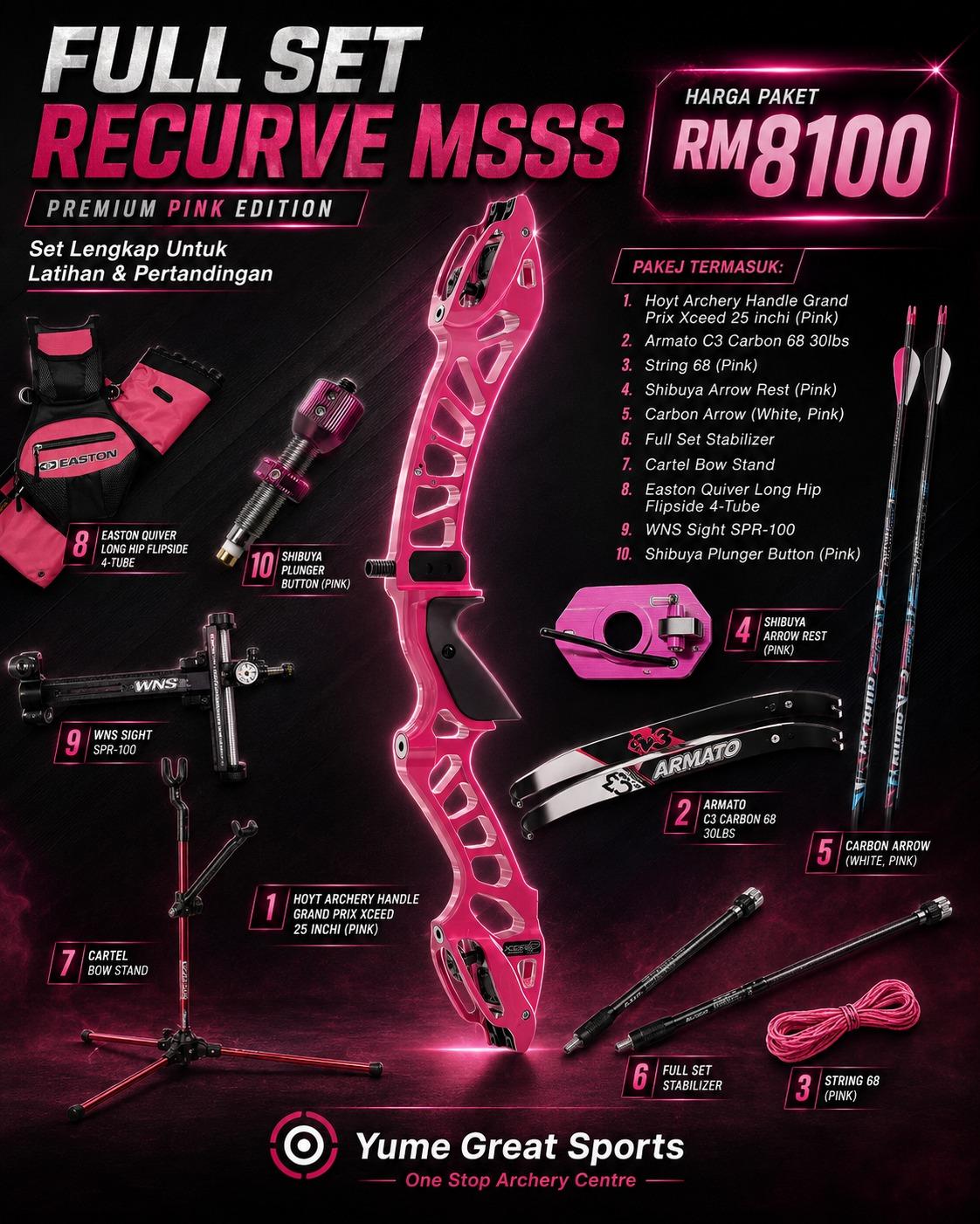 FULL SET RECURVE MSSS β PREMIUM PINK EDITION π©·