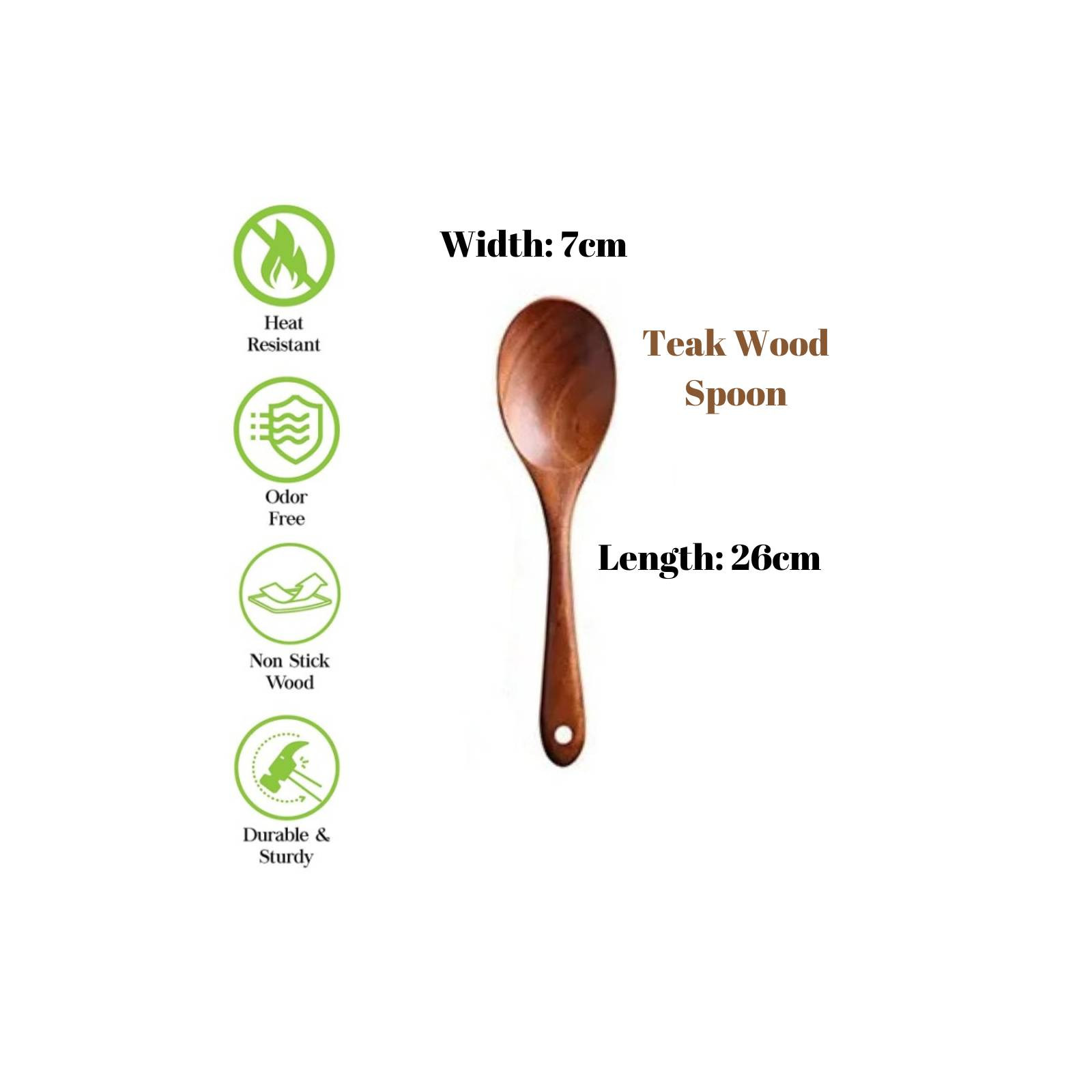 Teak Wood Cooking Utensils (Spatula, Ladle, Spoon)
