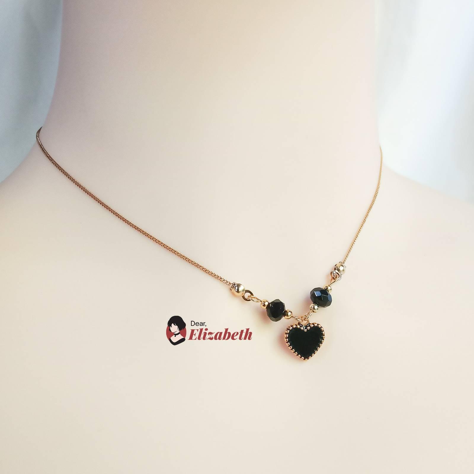 Lady Cordelia Black Heart Necklace