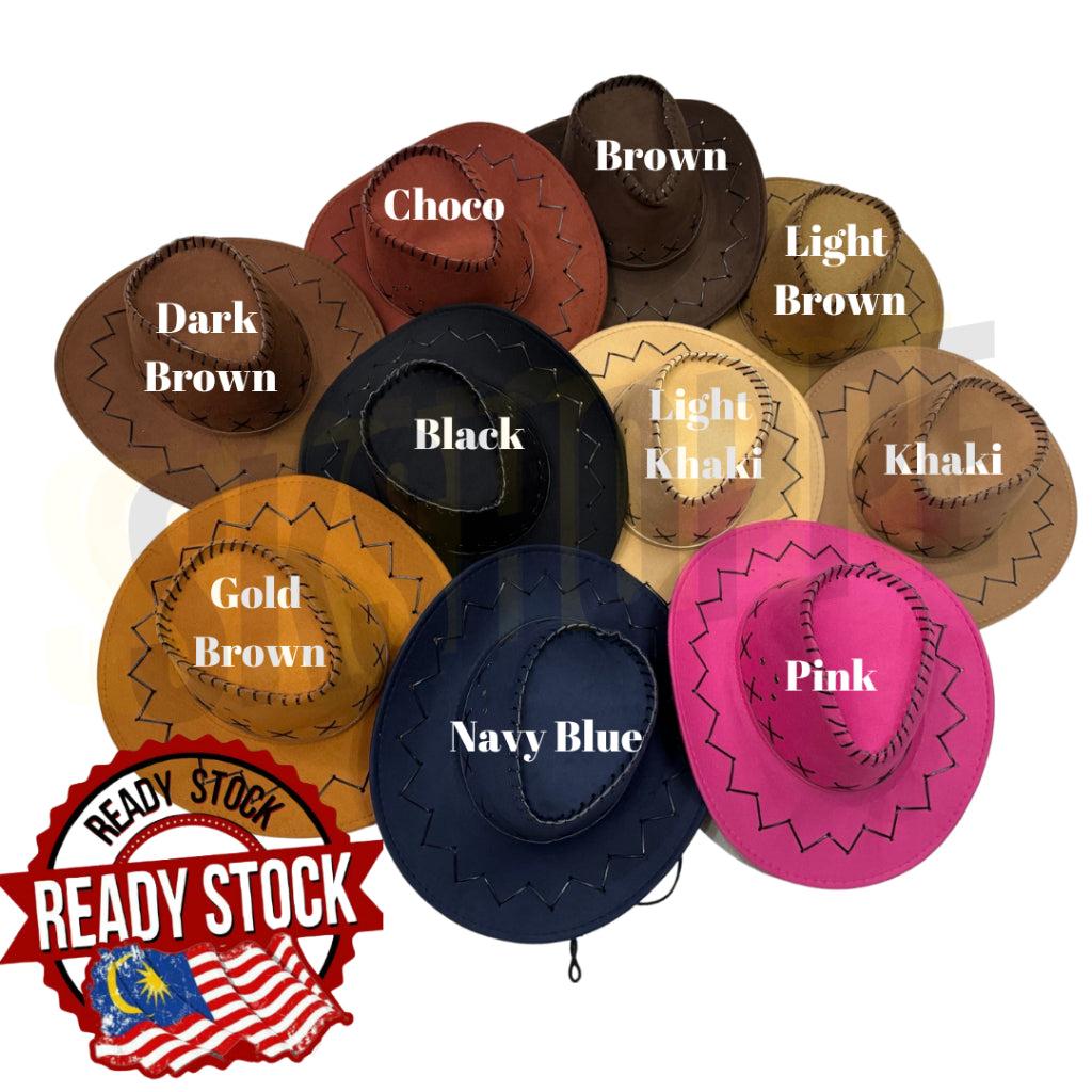 [SK Shoppe] Ready Stock Cowboy Hat Suede Look Wild West Fancy Dress Men Lady Cowgirl Unisex Hat