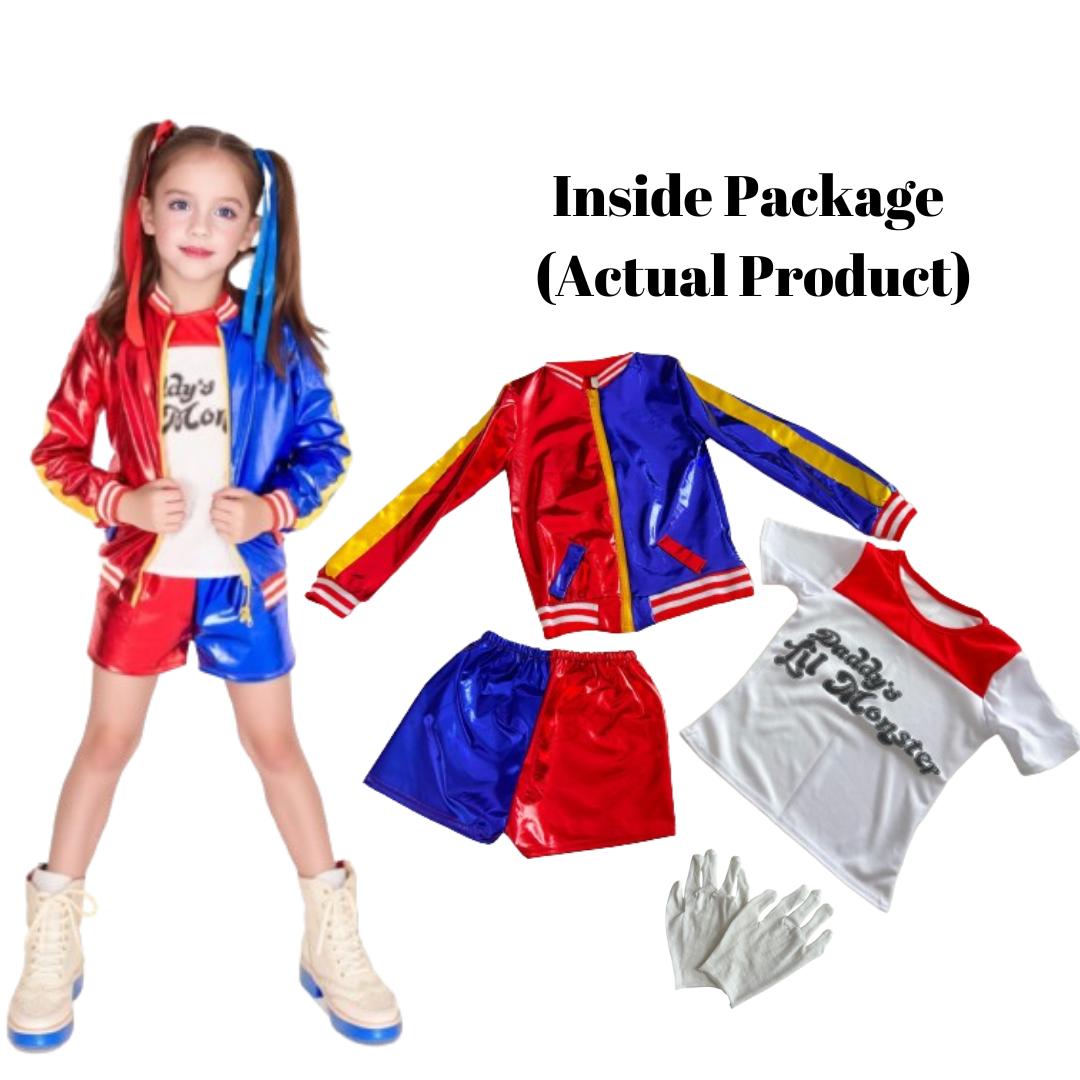 Kids Adults Halloween Suiicide Squad Joker Harrley Quinnn Fancy Dress Cosplay Costume Outfit Event Party