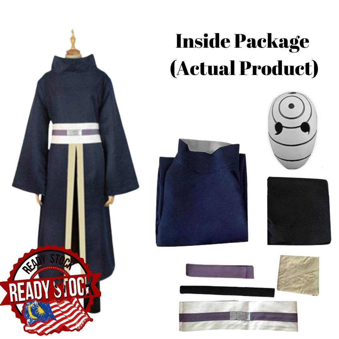 Adult Naruoto Akatsuki Ninja Uchiha Obito Cosplay Costume Mask Kimono Halloween Party Event