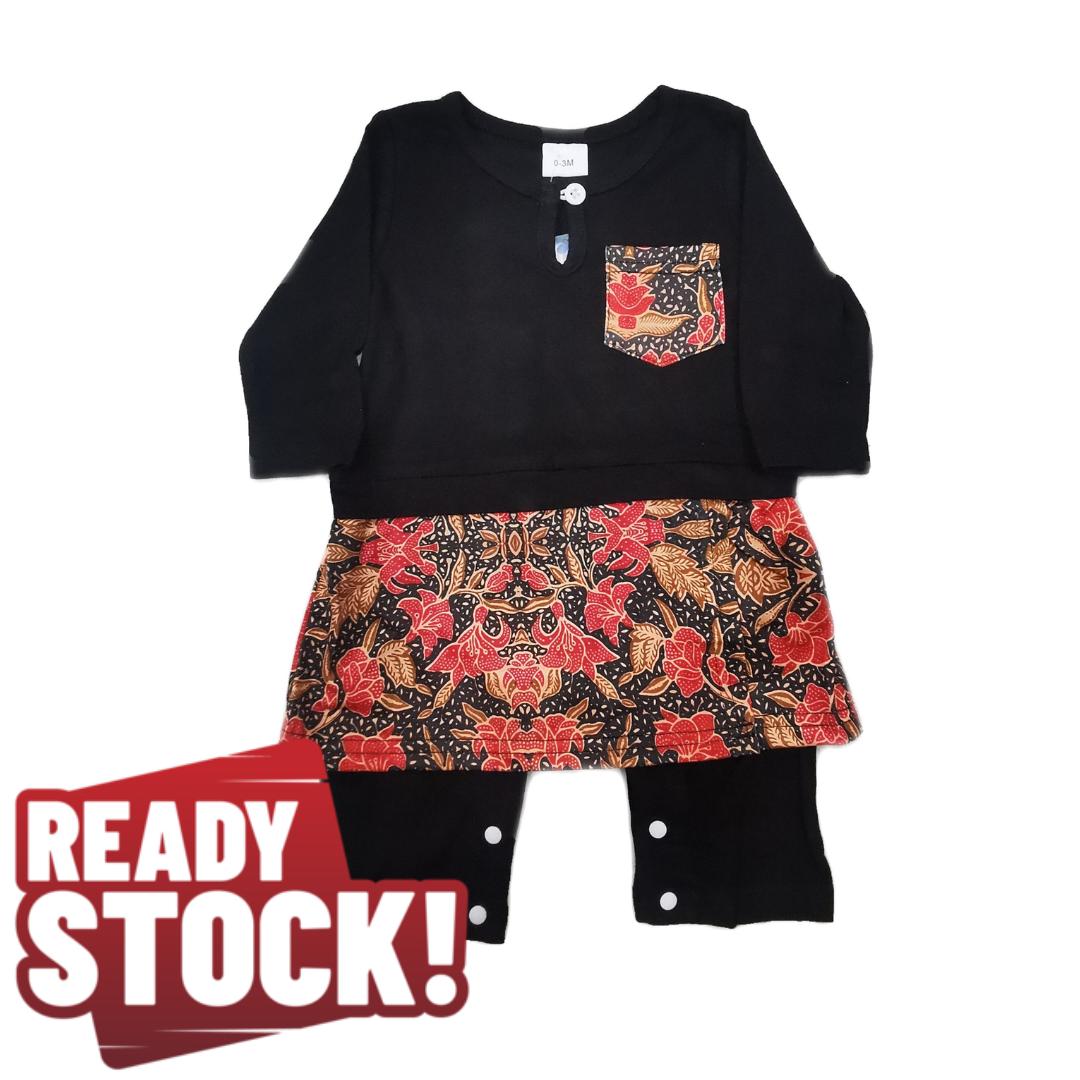 Baby Raya Baju Melayu Sampin Long Sleeve Rompers