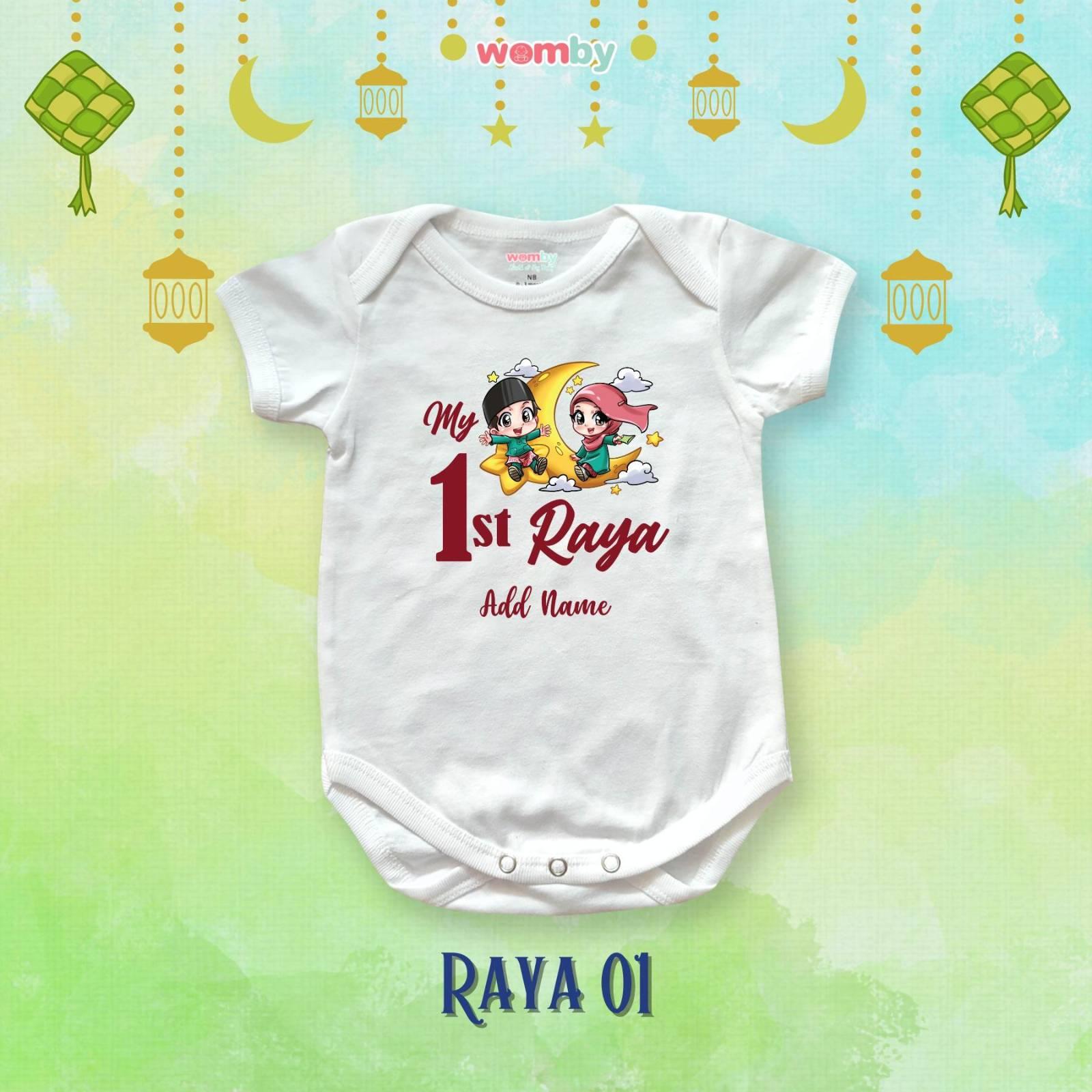 Baju Raya Baby Newborn My First Raya White Rompers