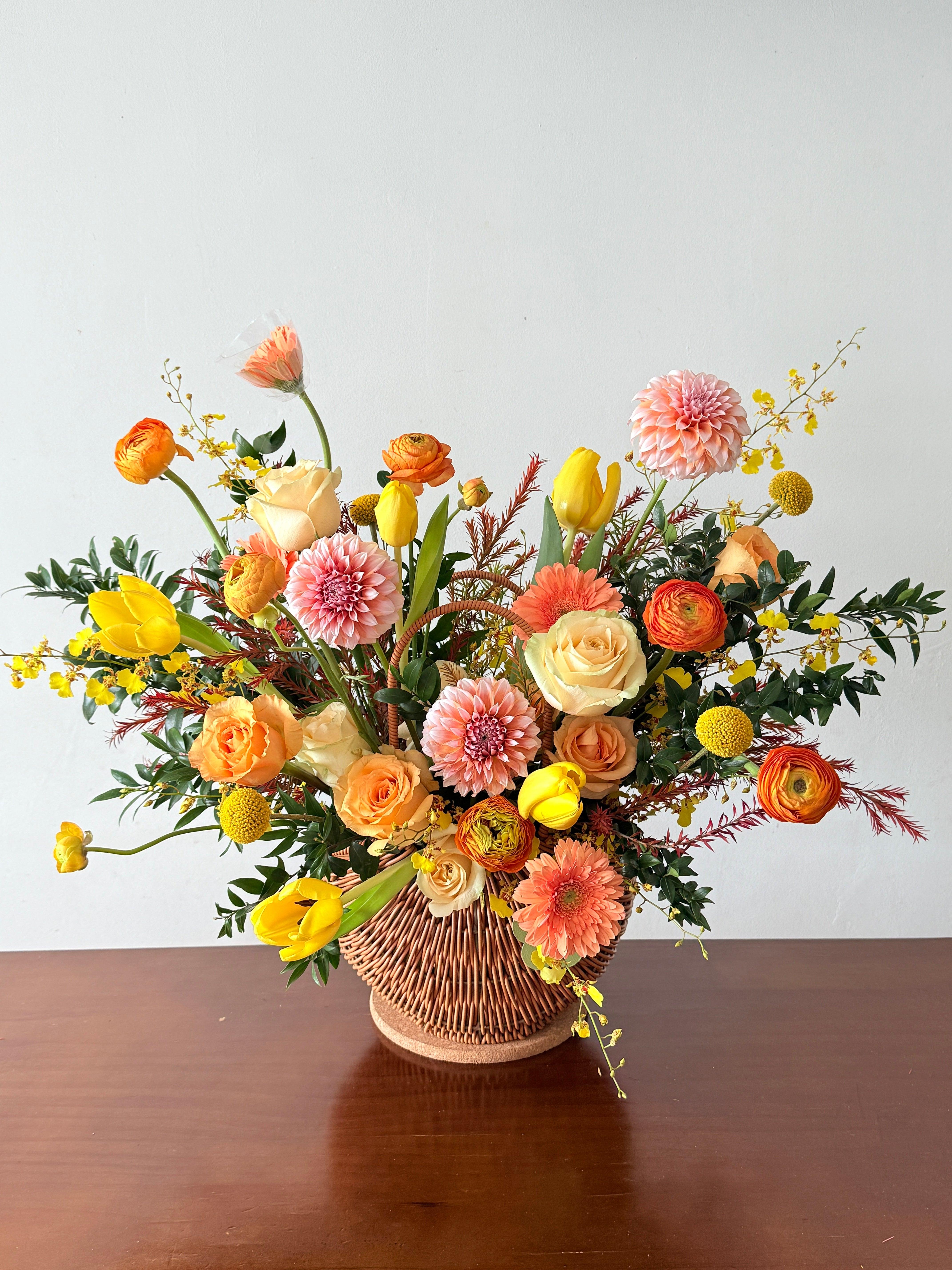 Sun-Kissed Dahlia | Flower Basket