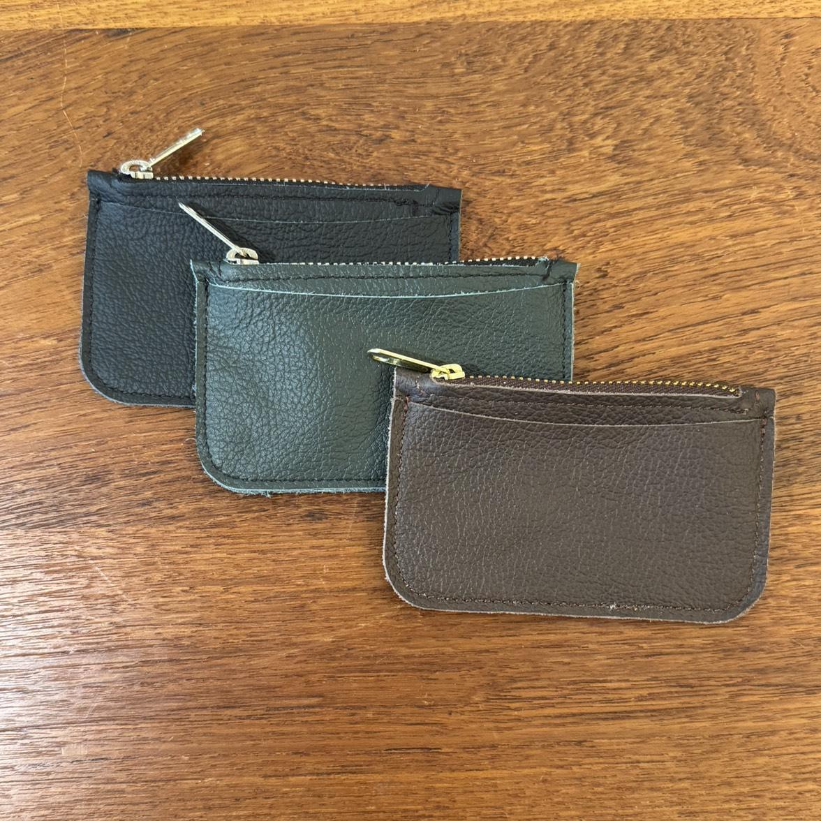 Zippered card and coin pouch