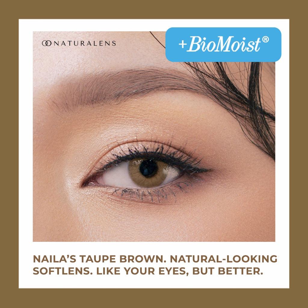 Naturalens x Naila Taupe Brown Softlens Biomoist (1PC/SEBELAH) Contact lens (0 sd -10) normal minus