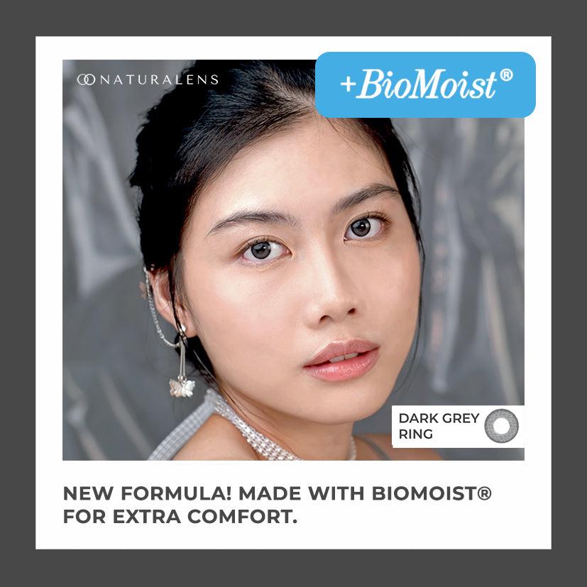 Naturalens Dark Grey Ring Softlens Biomoist (1 PC/SEBELAH) Contact Lens (0 sampai -10) normal minus