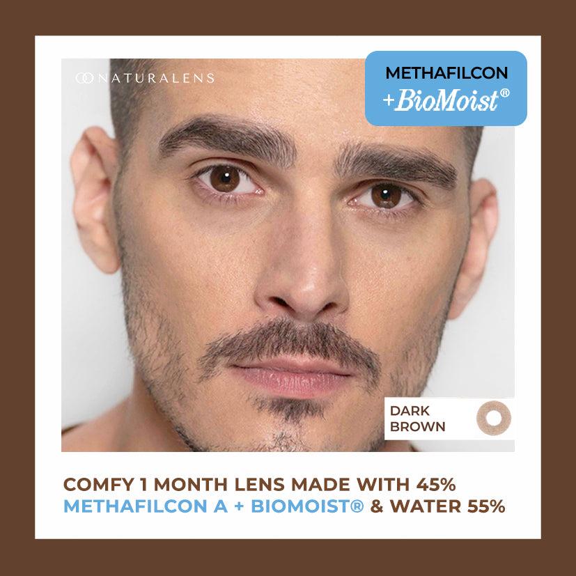Naturalens Dark Brown Monthly Softlens Biomoist (1PC/SEBELAH) Contact Lens Soft Lens Soflen Softlen Lensa Kontak (0 sd -10)