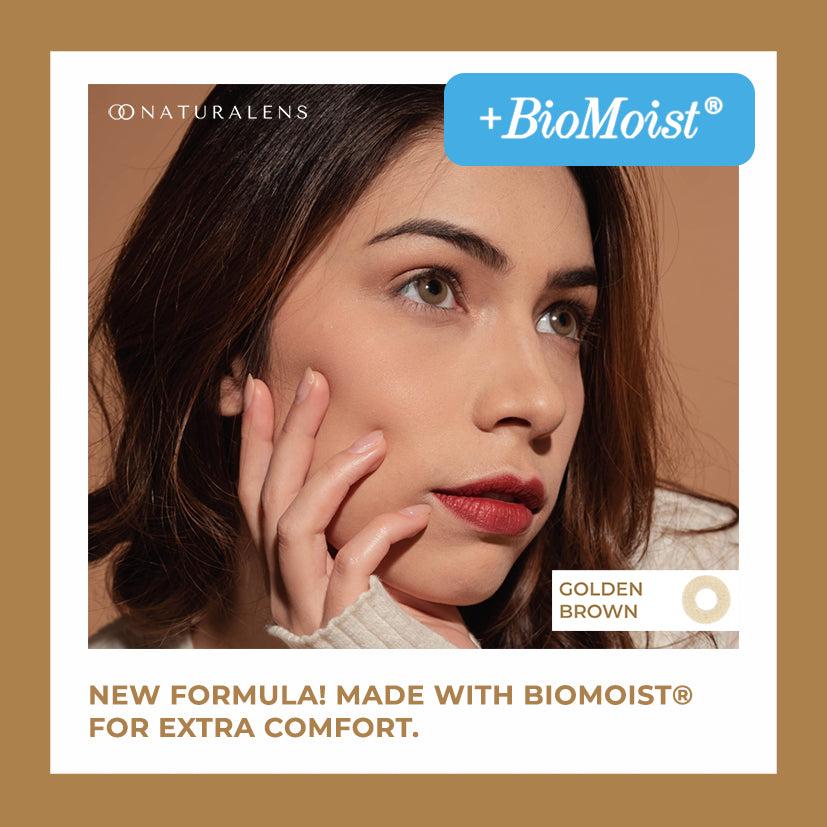 Naturalens Golden Brown Softlens Biomoist (1PC/SEBELAH) Contact Lens (0 sd -10) normal minus