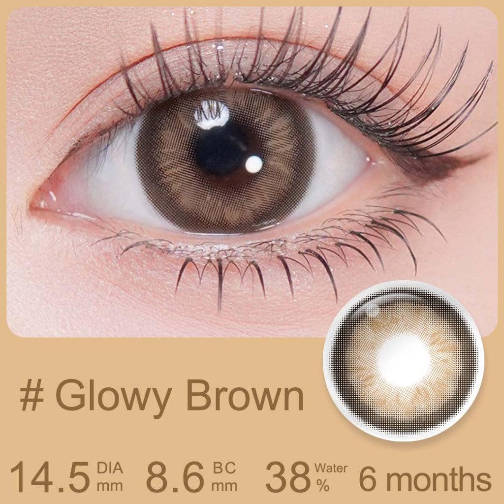2025 Magister Softlens Minus Glowy Brown Glowy Gray Big Eys Soflens Normal 1 Pasang 6Months
