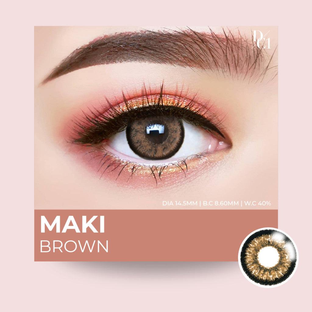 DC1 Softlens Maki Brown / Grey (Normal dan Minus) made in Korea with Ring