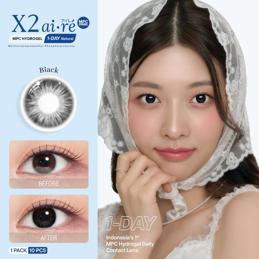 X2 AIRE DAILY Softlens Varian Black - Soflens Natural -  1 Day Softlens