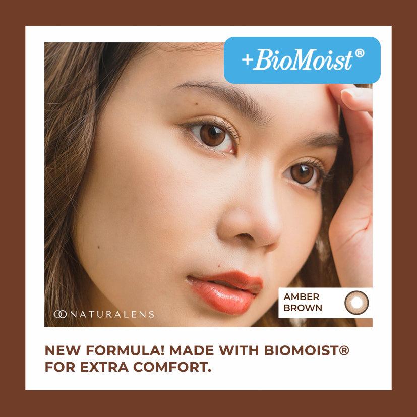 Naturalens Amber Brown Softlens Biomoist (1PC/SEBELAH) Contact Lens (0 sd -10) normal minus