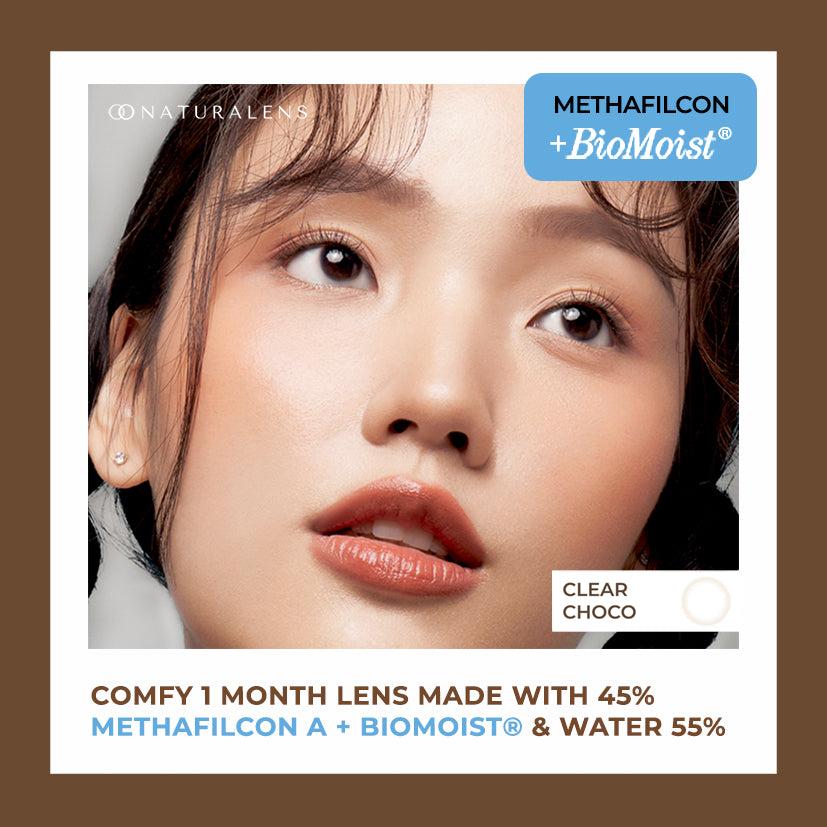 Naturalens Clear Choco Donut Monthly Softlens Biomoist (1PC/SEBELAH) Contact Lens (0 sd -10) normal minus