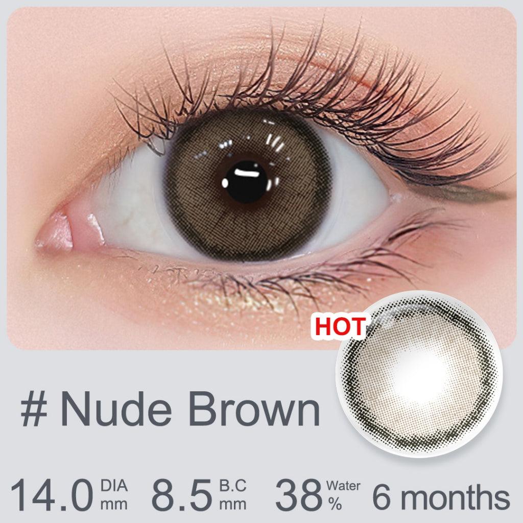 [0.00~-6.00] Magister softlens minus 14 mm nude brown soflen minus OMG Brown Korea Lensa Kontak Bestseller soflens Natural