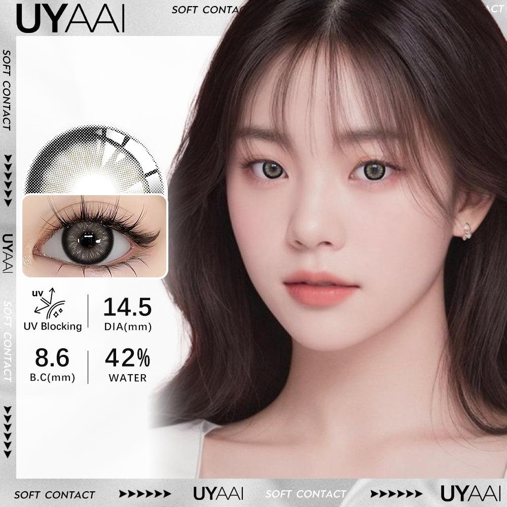 UYAAI softlens 14.5MM Minus 0.00 s/d -6.00 Mata Korea seri Black Swan Sepasang LENSA KONTAK  6Bulan