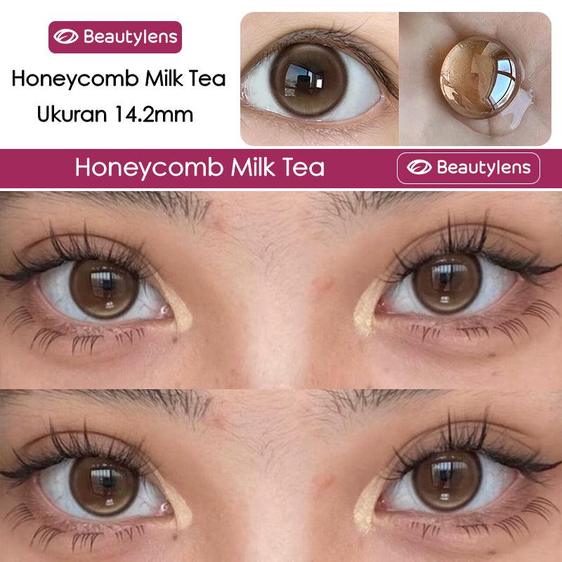BEAUTYLENS Live Honeycomb Milk Tea 14.2mm | Brown Colored Lenses | 0.00 to -8.00 | Yearly HEMA+NVP
