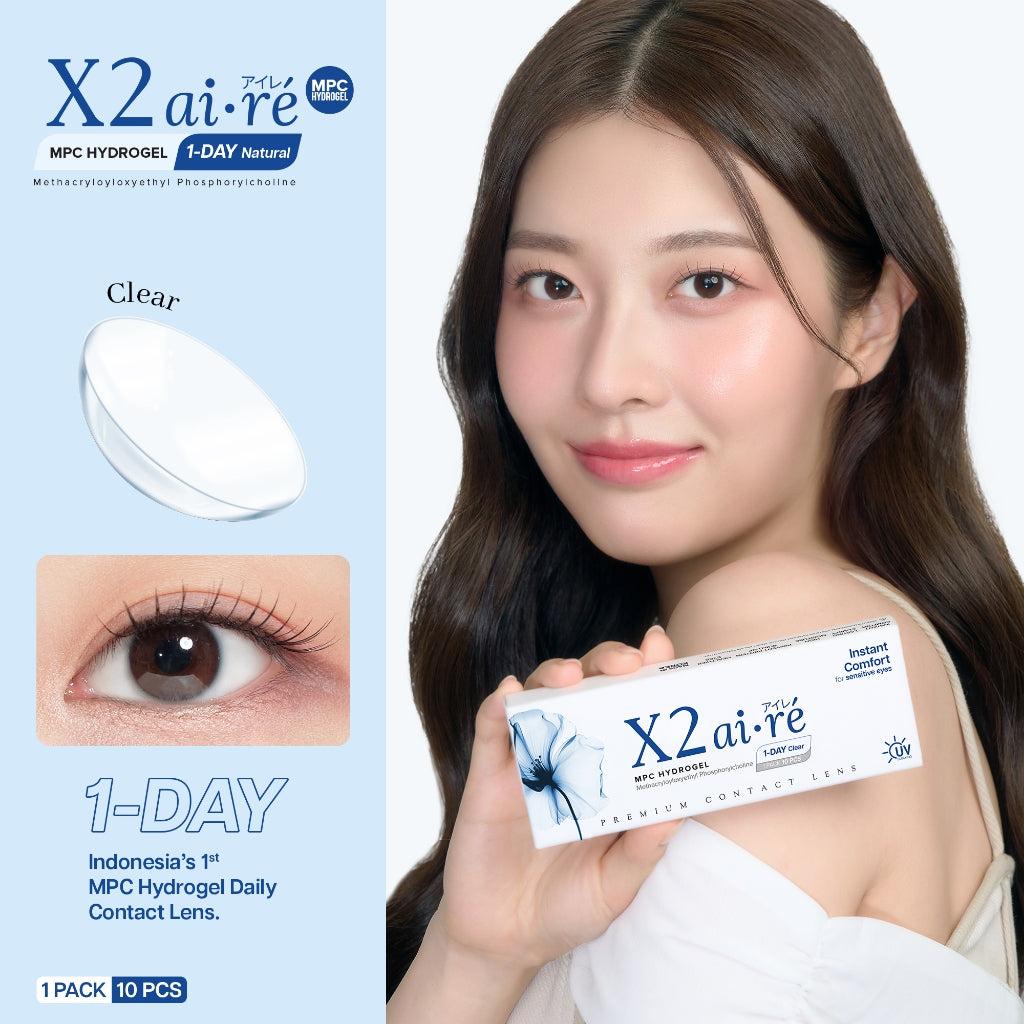 X2 AIRE DAILY Clear Contact Lenses for Nearsightedness