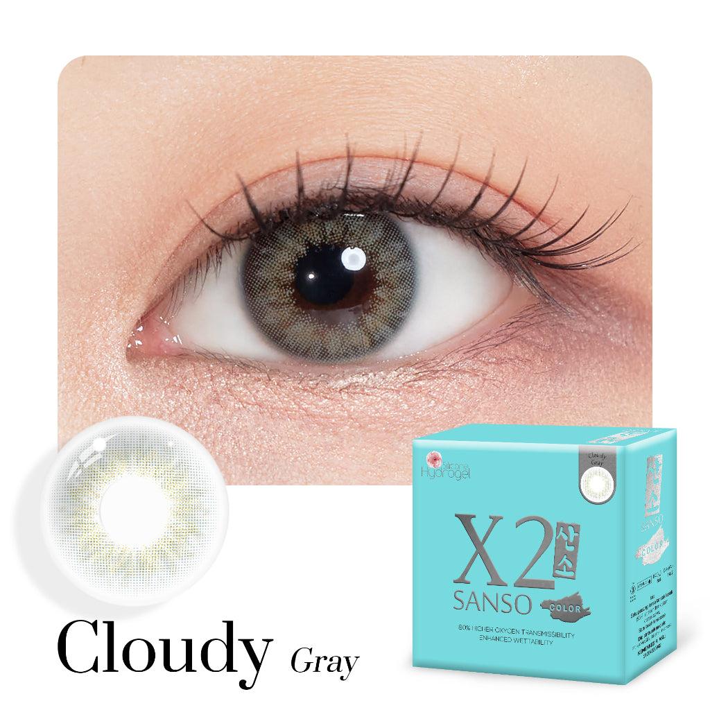 X2 Sanso Softlens - Cloudy Grey - 14.2mm Silicone Hydrogel Contact Lenses