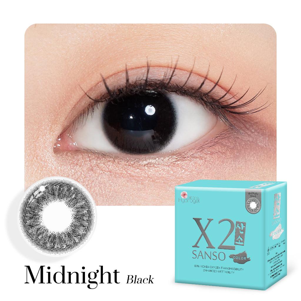 X2 Sanso Softlens - Midnight Black | Korean Natural Black Lenses for Nearsightedness