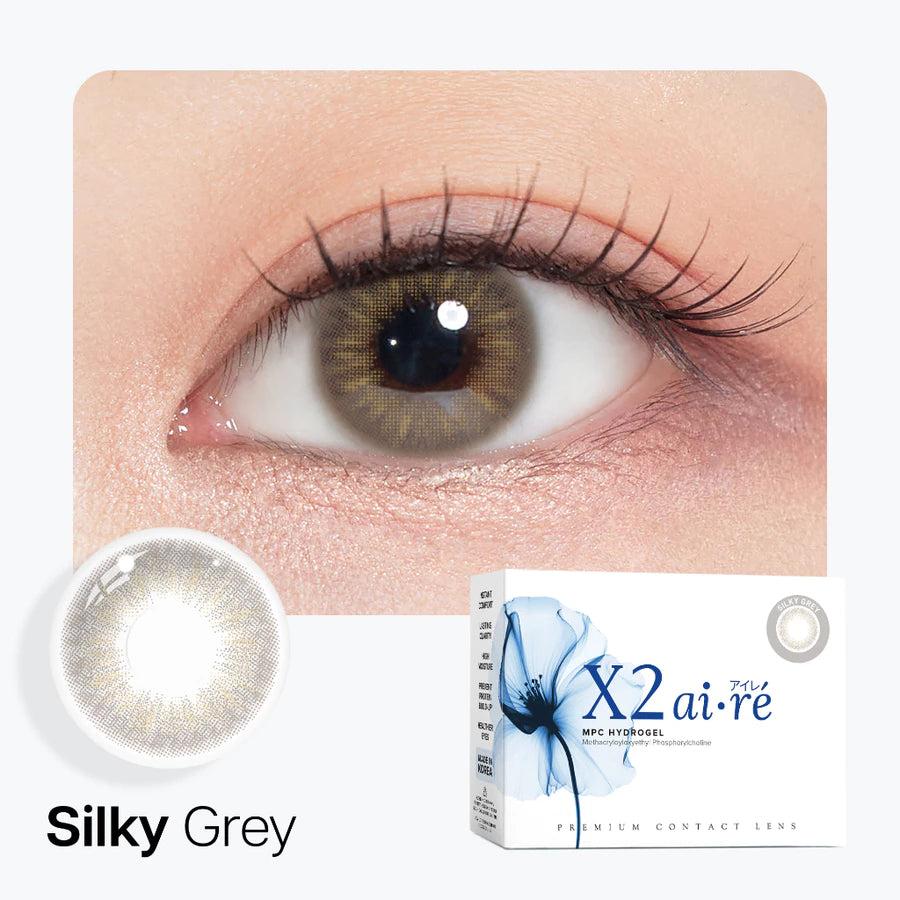X2 Softlens X2 Aire Series Silky Grey | Silky Brown | Soflens Korea | Soflens Abu abu Minus