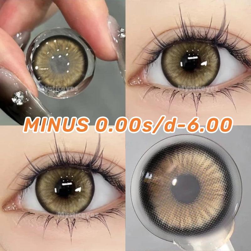 Softlens Minus (0.00s/d - 6.00) Mysticeyes Softlens Dawn Brown/Dawn grey Softlens14.5mm freelenscase