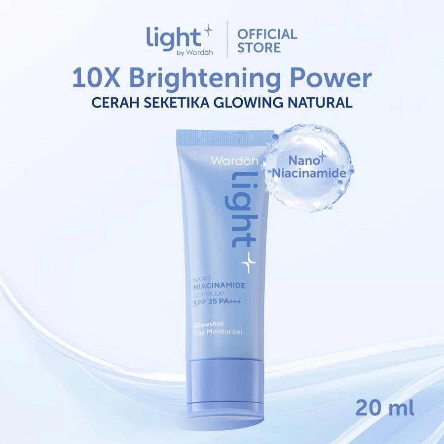 WARDAH Lightening Glowshot Day Moisturizer SPF 35 PA+++ 20ml | Light+ Cream Niacinamide Brightening Moisturizer Pemutih Wajah F…