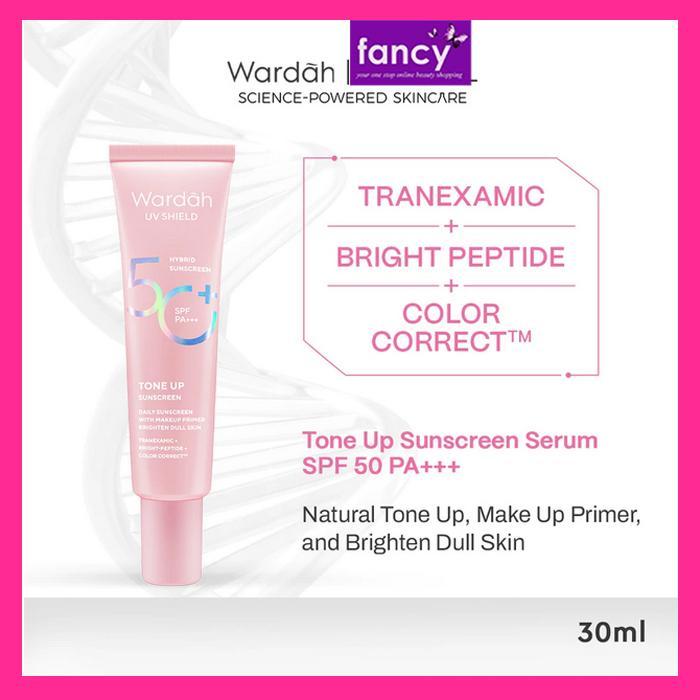 Wardah UV Shield TONE UP SUNSCREEN SPF 50+ PA+++ 30ml Sunscreen Wajah Color Corrector