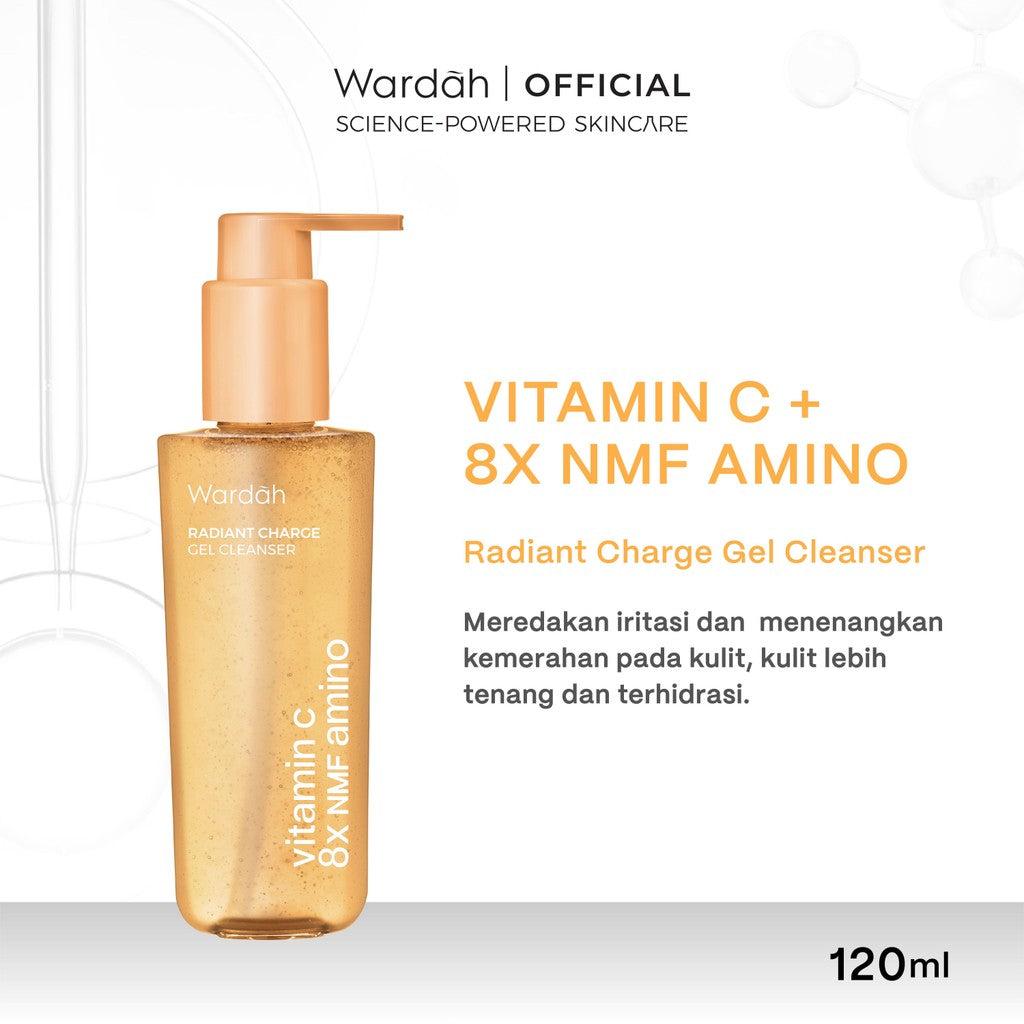 [New!] WARDAH Amino Gel Cleanser Vitamin C + 8X NMF Amino 120 mL - Sabun Cuci Muka Low pH untuk Kulit Kusam Dry Kering Senstive