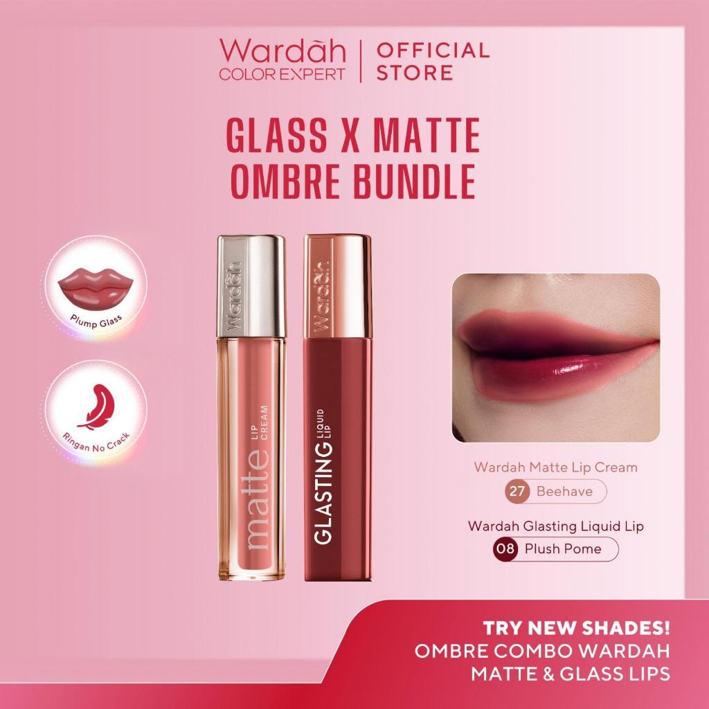 [TINTINTINWIN'S PICKS: OMBRE COVER BIBIR GELAP] BUNDLE OMBRE WARDAH Paket Ombre Glasting Liquid Lip -Cleopatra Look- Liptint-Li…