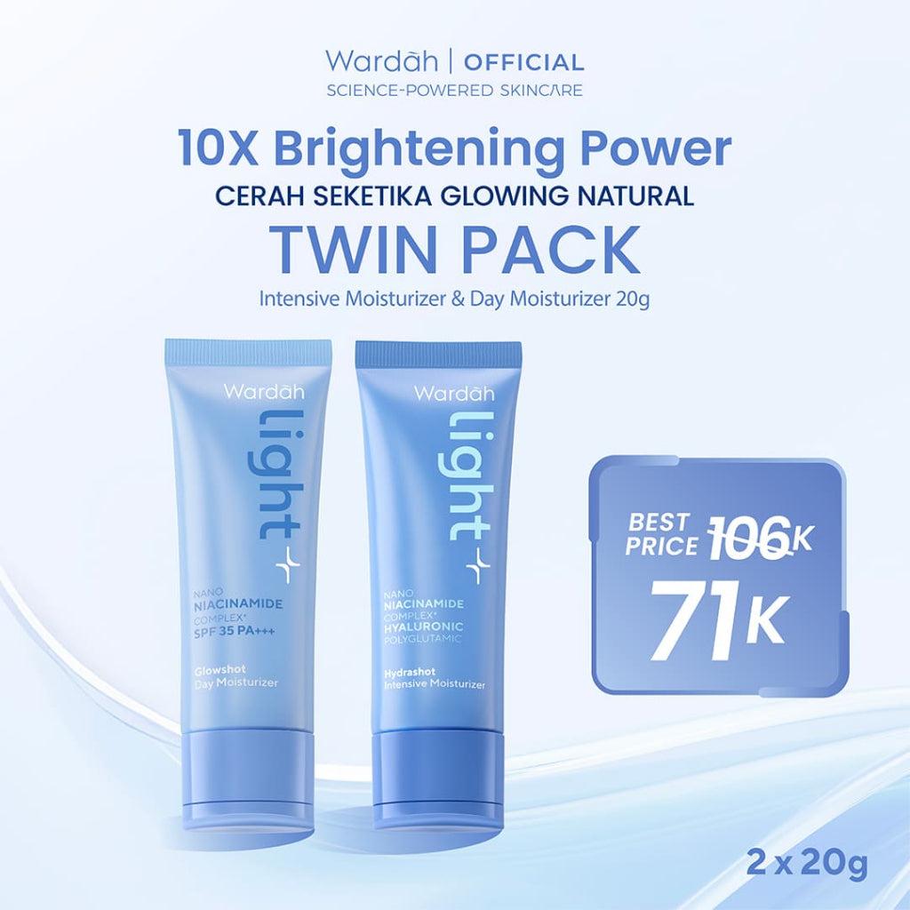 [TWINPACK] Light+ by Wardah Hydrashot Intensive Moisturizer, Glowshot Day Moisturizer | Cream Lightening Brightening Moisturize…