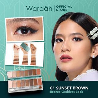 WARDAH Exclusive Eyeshadow Palette - 9 Warna Pigmented Yang Tahan Lama - Mudah Digunakan dan Blendable dengan Tekstur Lembut Mu…