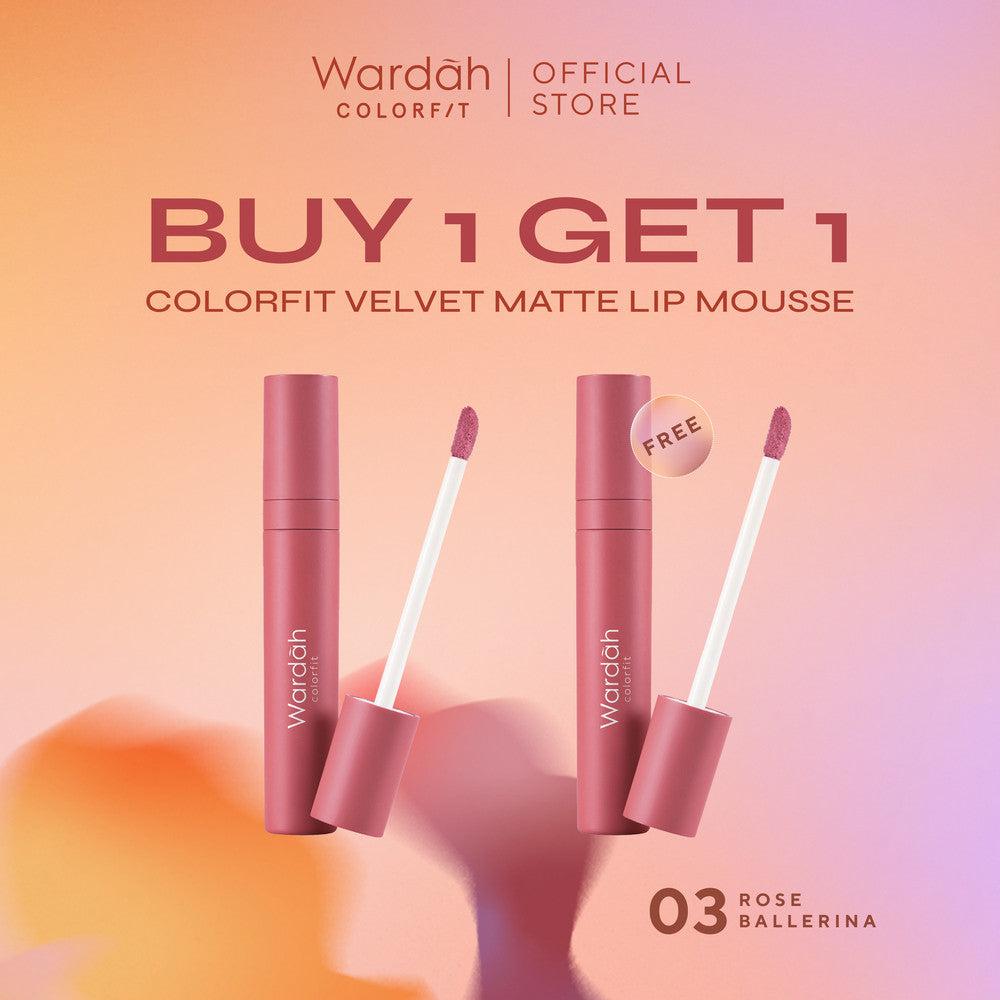 [BUY 1 GET 1] WARDAH Colorfit Velvet Matte Lip Mousse - Lip Cream Tahan Lama Tahan - Lip Matte Tidak Lengket - Tekstur Creamy N…