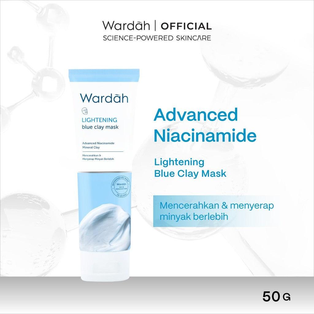 WARDAH Lightening All Series Lengkap - Micellar Gentle Wash, Whip Facial Foam, Oil-Infused Micellar Water, Cleansing Milk, Blue