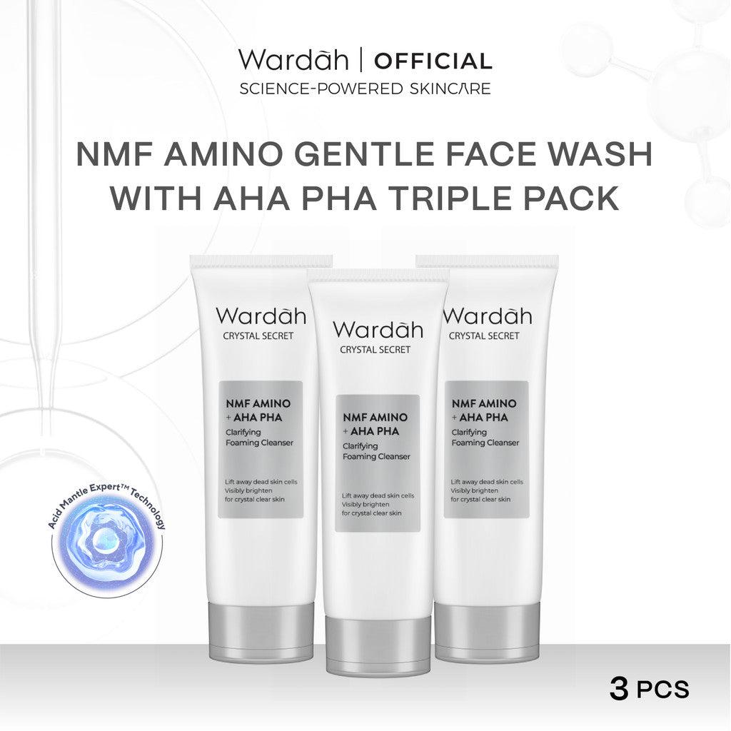 Wardah 100rb-an Sabun Cuci Muka Setahun Gentle Facial Wash Low PH Series 100ml (NMF Amino Crystal Secret, NMF Amino Renew You,…