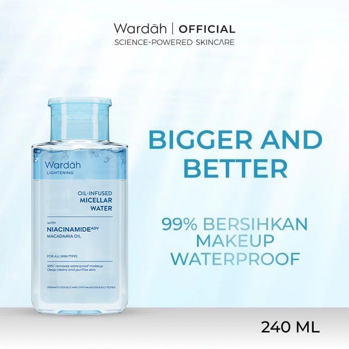 Wardah Lightening Oil-Infused Micellar Water - Make Up Remover dengan Advanced Niacinamide - Mencerahkan dan Melembapkan - Tida…