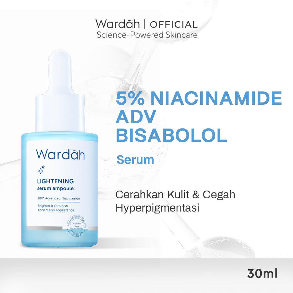 WARDAH Lightening 5% Niacinamide Serum Ampoule - Dengan 10X Advanced Niacinamide + Bisabolol dan 0% Alkohol - Mencerahkan Kulit
