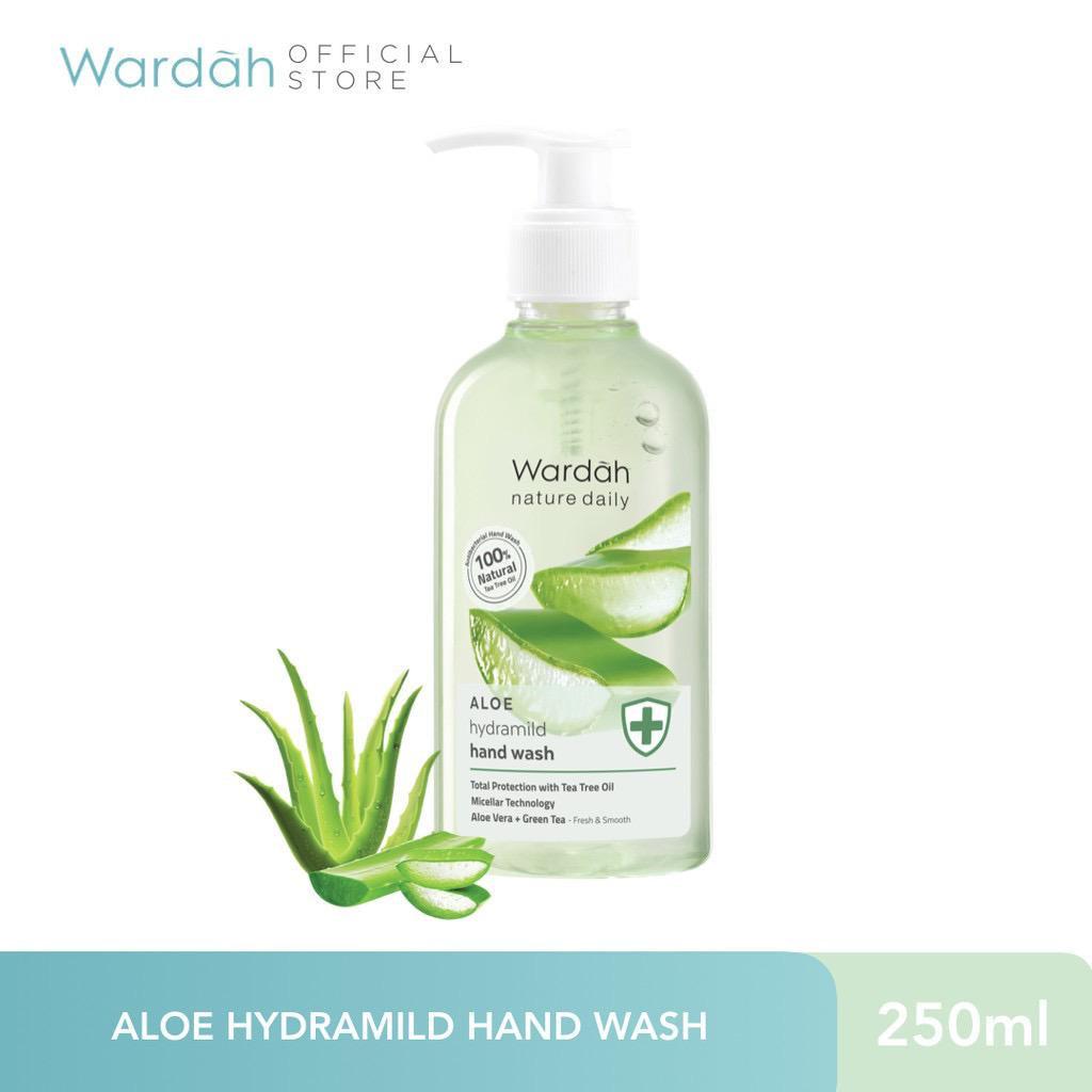WARDAH Nature Daily Aloe Hydramild Hand Wash - Sabun cuci tangan dengan Natural Aloe Vera dan Tea Tree Oil - Melembapkan dan Me…