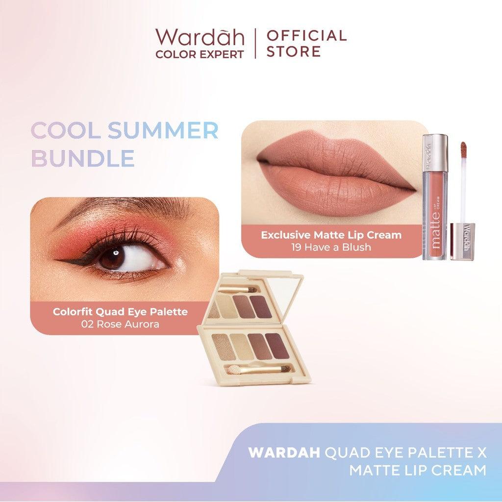 [BUNDLE] WARDAH Paket Colorfit Quad Eye Palette + Matte Lip Cream - Makeup