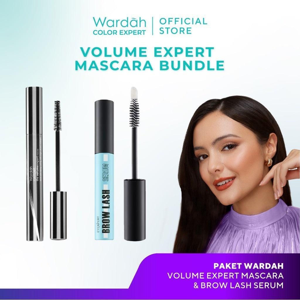 [BUNDLE] WARDAH Paket Volume Expert Mascara + Brow Lash Serum (Serum Bulu Mata dan Alis) - Makeup