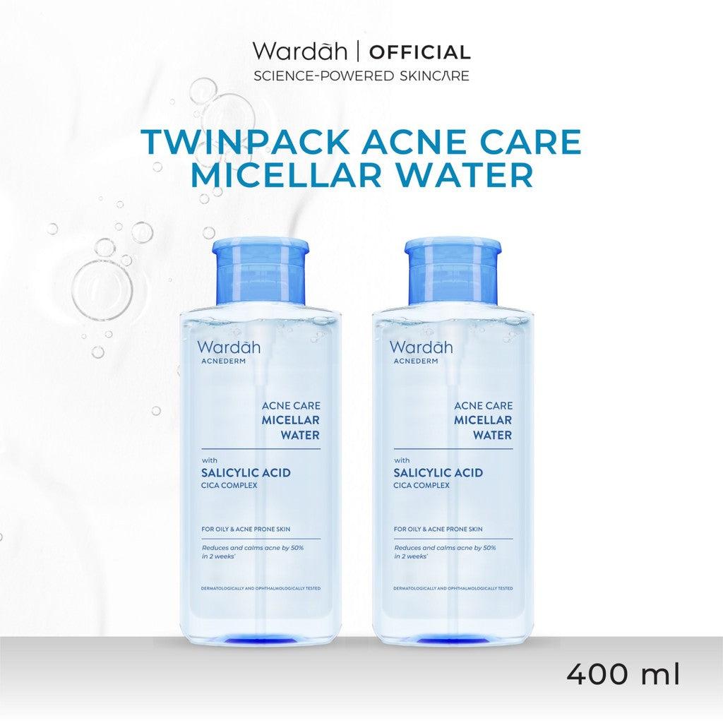 TWINPACK WARDAH Micellar Water 400 ml (Perfect Bright, Nature Daily, Lightening Oil, Acnederm) - Pembersih Make Up Waterproof -