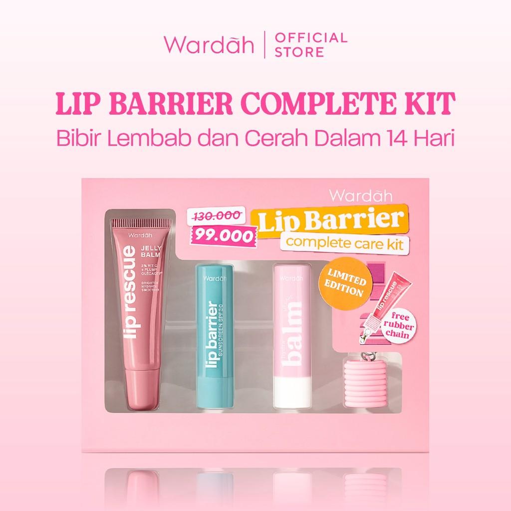 [LIMITED EDITION: 99K GET 4!] WARDAH Paket Lip Care - Hydrabalm Lip Care Peach Blossom, Lip Barrier Sunscreen SPF 30 PA+++, Lip