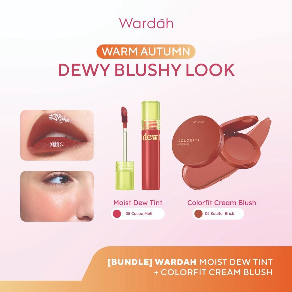 [BUNDLE] WARDAH Warm Autumn: Dewy Blushy Look! Moist Dew Tint + Colorfit Cream Blush - Liptint with Oatmilk dan Pentavitin - Bi…