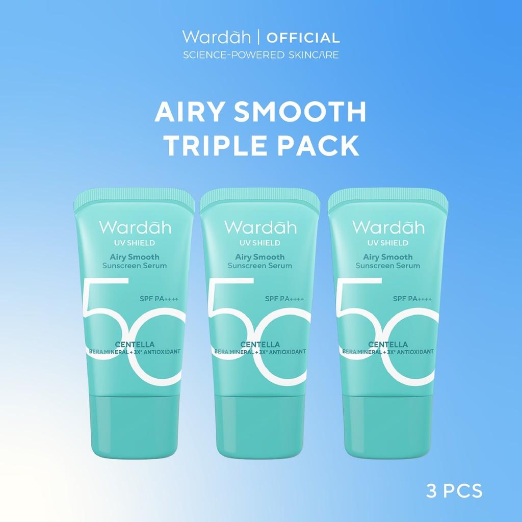 NEW FORMULA & PACKAGING! TRIPLE PACK Wardah UV Shield Acne Calming Sunscreen SPF 35 PA+++, Bright-C Hydrating Sunscreen SPF 35…
